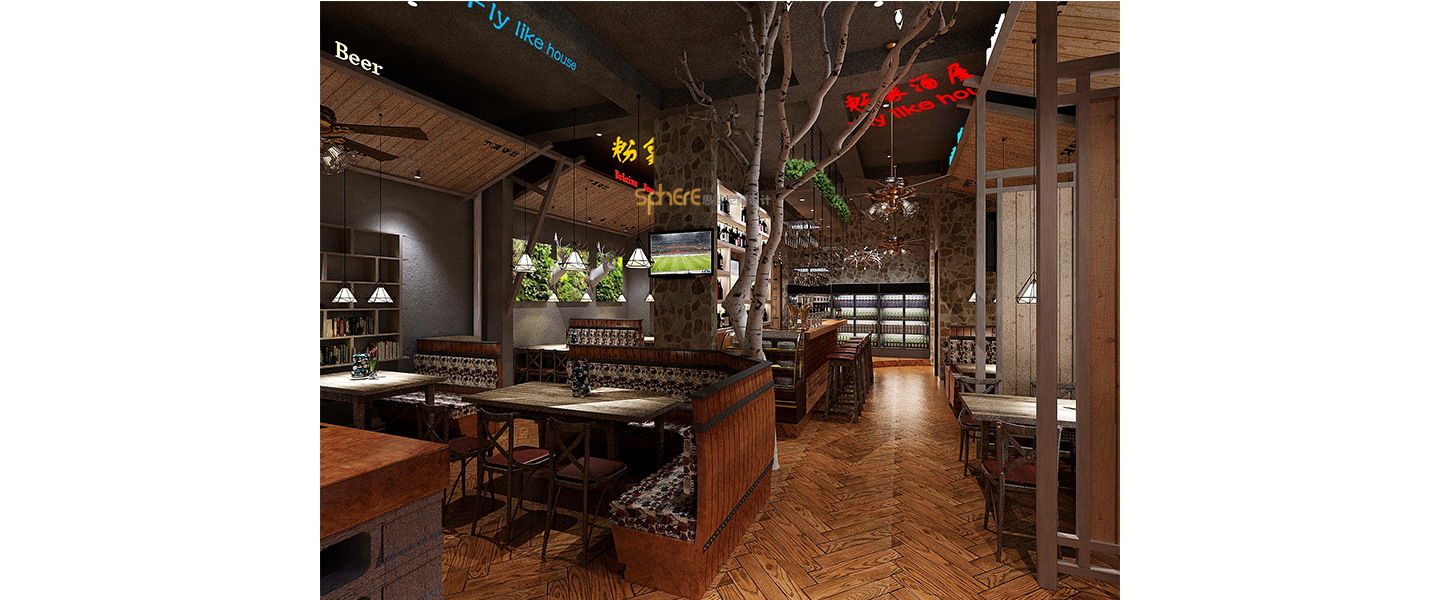 北京（济南）思斐空间酒店设计案例—粉象啤酒屋-东舍坊街店