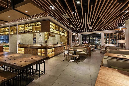 山东快餐连锁餐饮设计公司谈谈现代快餐店的设计理念及装潢